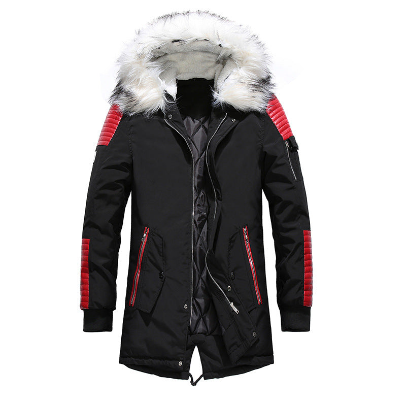 Men's winter jacket with removable faux fur collar and versatile pockets Skorter