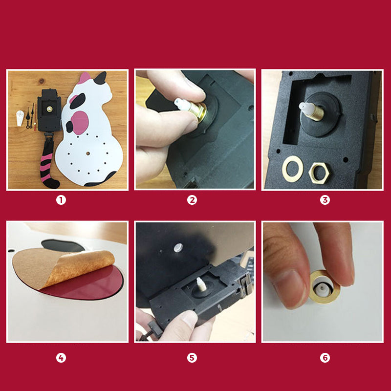 skorter | Nordic Cat Wobble Tail Wall Clock