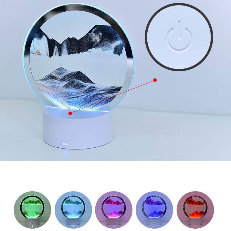 Skorter | Creative Round Hourglass Quicksand 3D LED Night Light Table Lamp