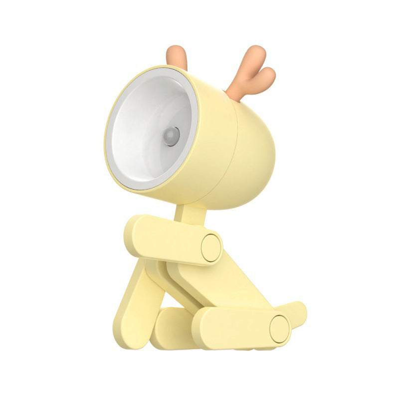 skorter | Mini LED Cute Cartoon Animals Puppies Deer Night Light, Adjustable Small Phone Holder Desk Lamp