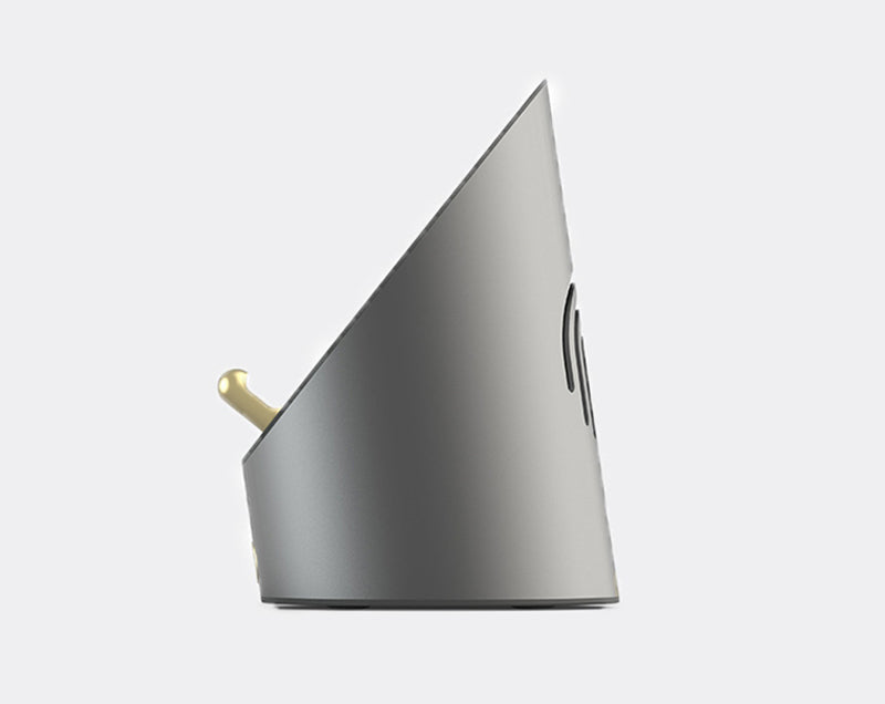 Skorter | Wireless Induction Bluetooth Desktop Mini Speaker, with Clock, Alarm, Phone Holder, No Bluetooth Connection Required