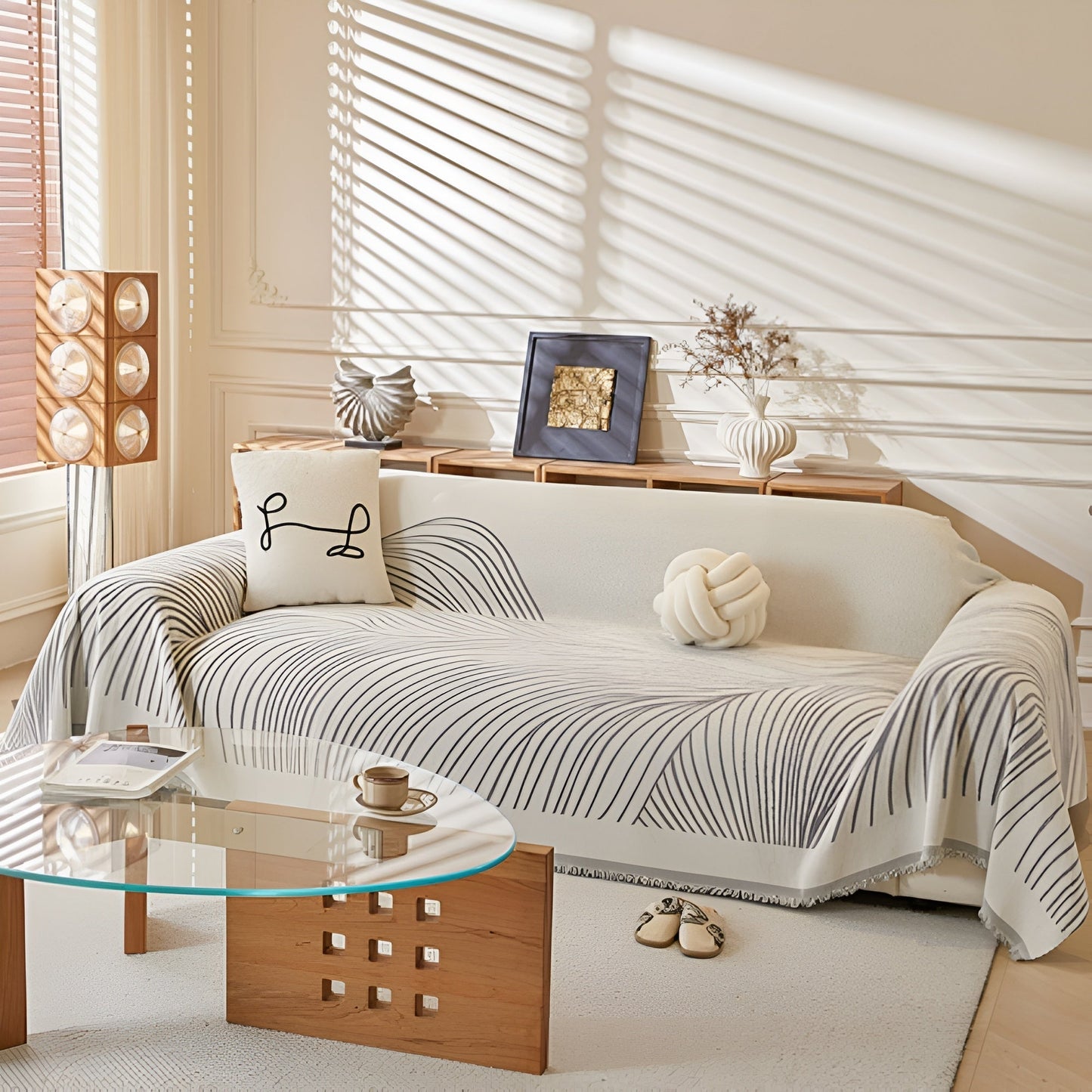 Skorter | Calista Wave Chenille Sofa Cover