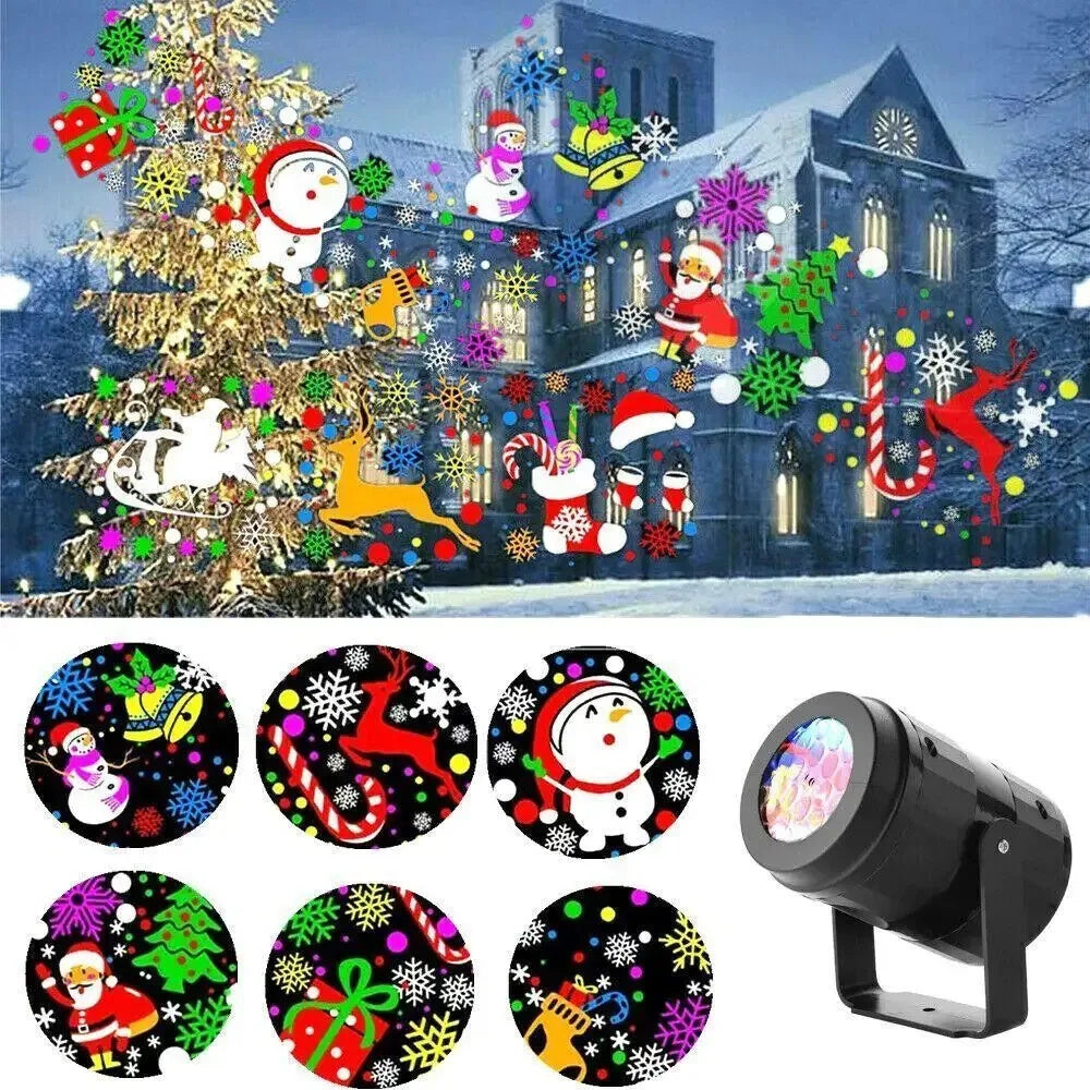 Skorter | LED Christmas Projector Snowflake Light Show – Waterproof Outdoor Lamp with 16 Patterns