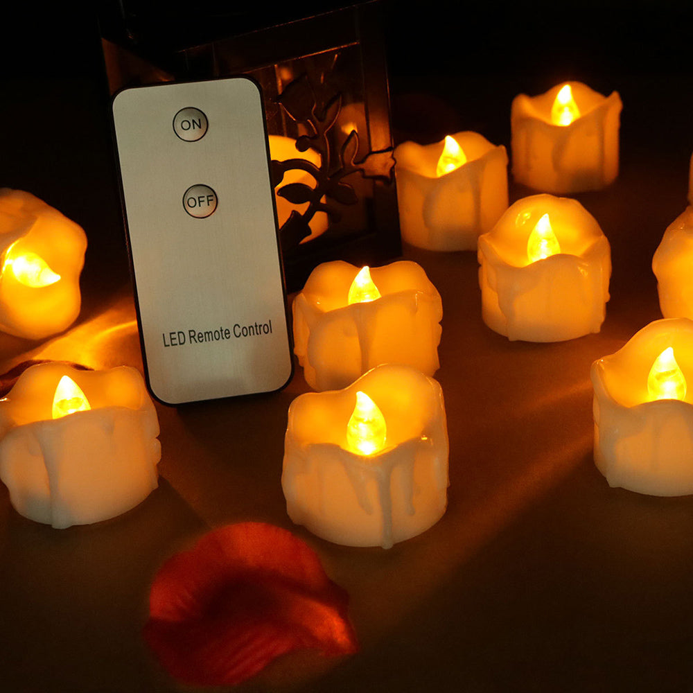 Skorter | 12 pcs - Flameless LED Tealights with remote control