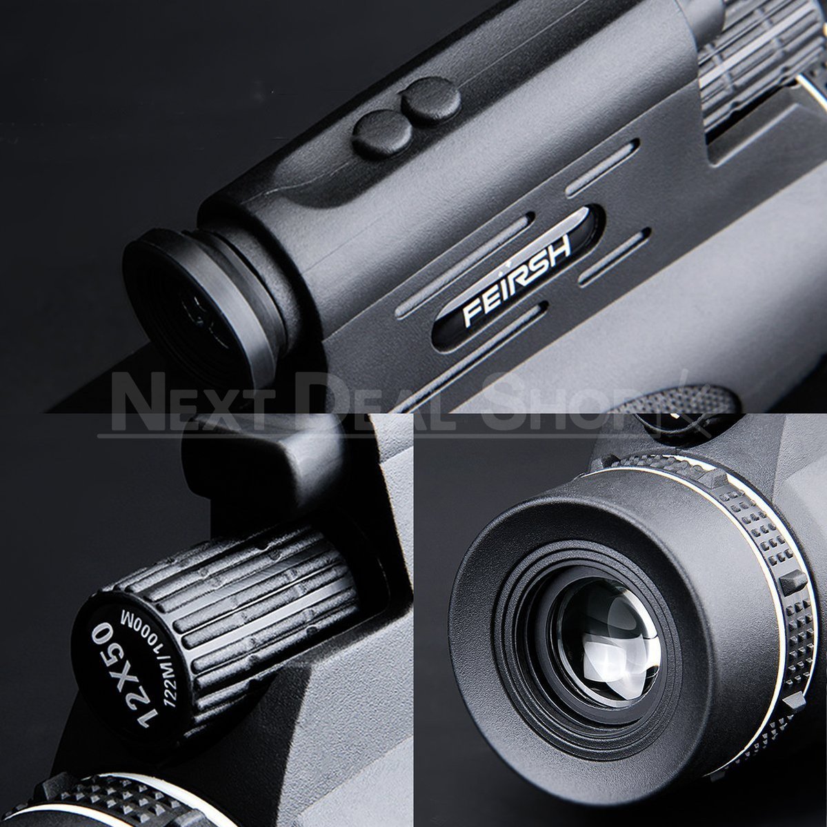 Skorter | 12 X 50 Monocular telescope with laser light and flashlight