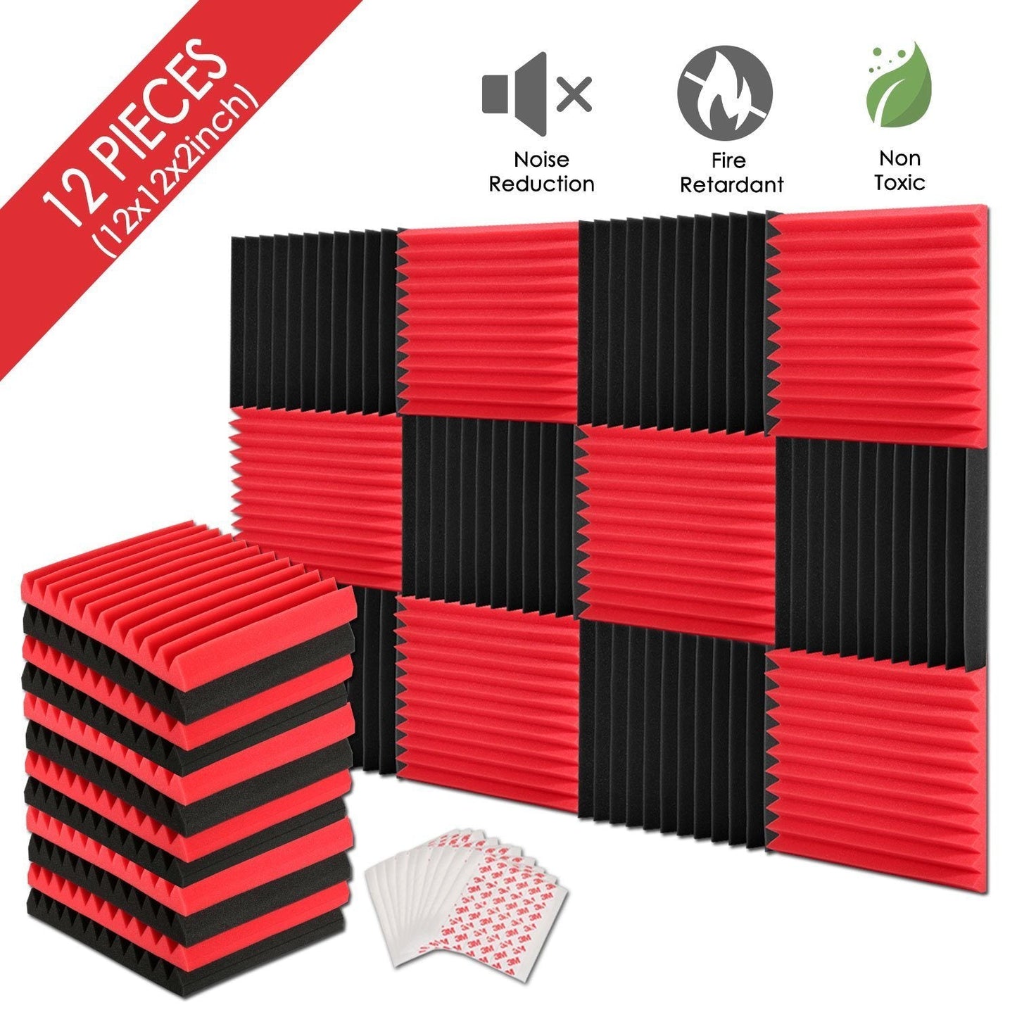 Skorter | 12-Pack: AGPtEK Sound-absorbing Foam Acoustic Panels