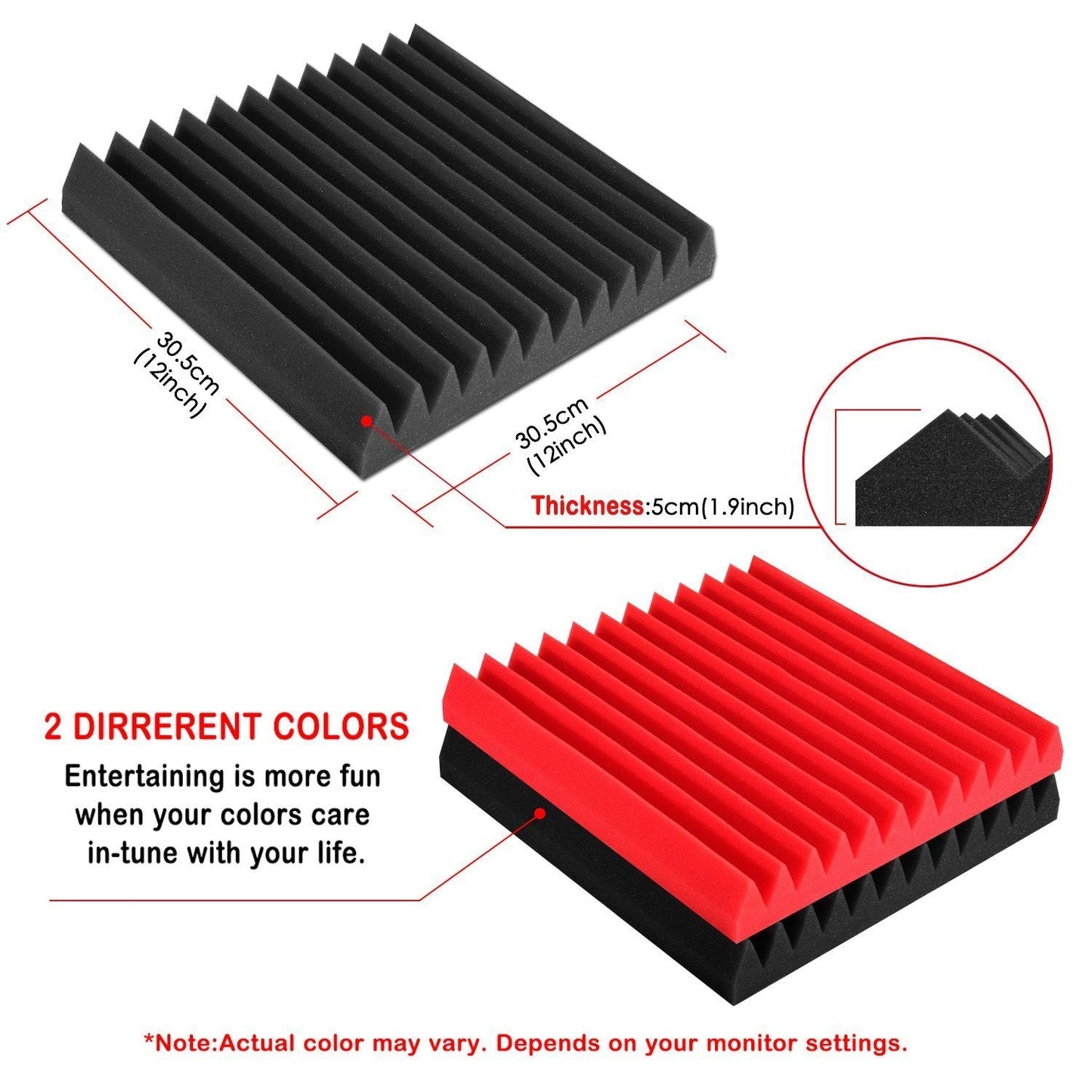 Skorter | 12-Pack: AGPtEK Sound-absorbing Foam Acoustic Panels