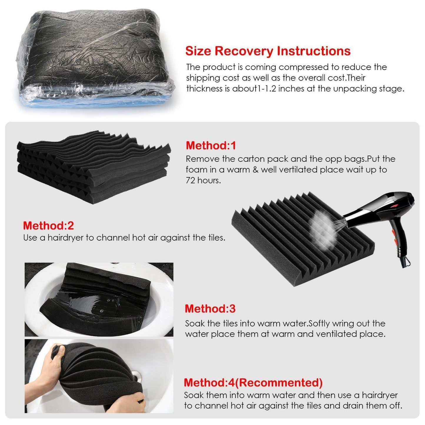 Skorter | 12-Pack: AGPtEK Sound-absorbing Foam Acoustic Panels