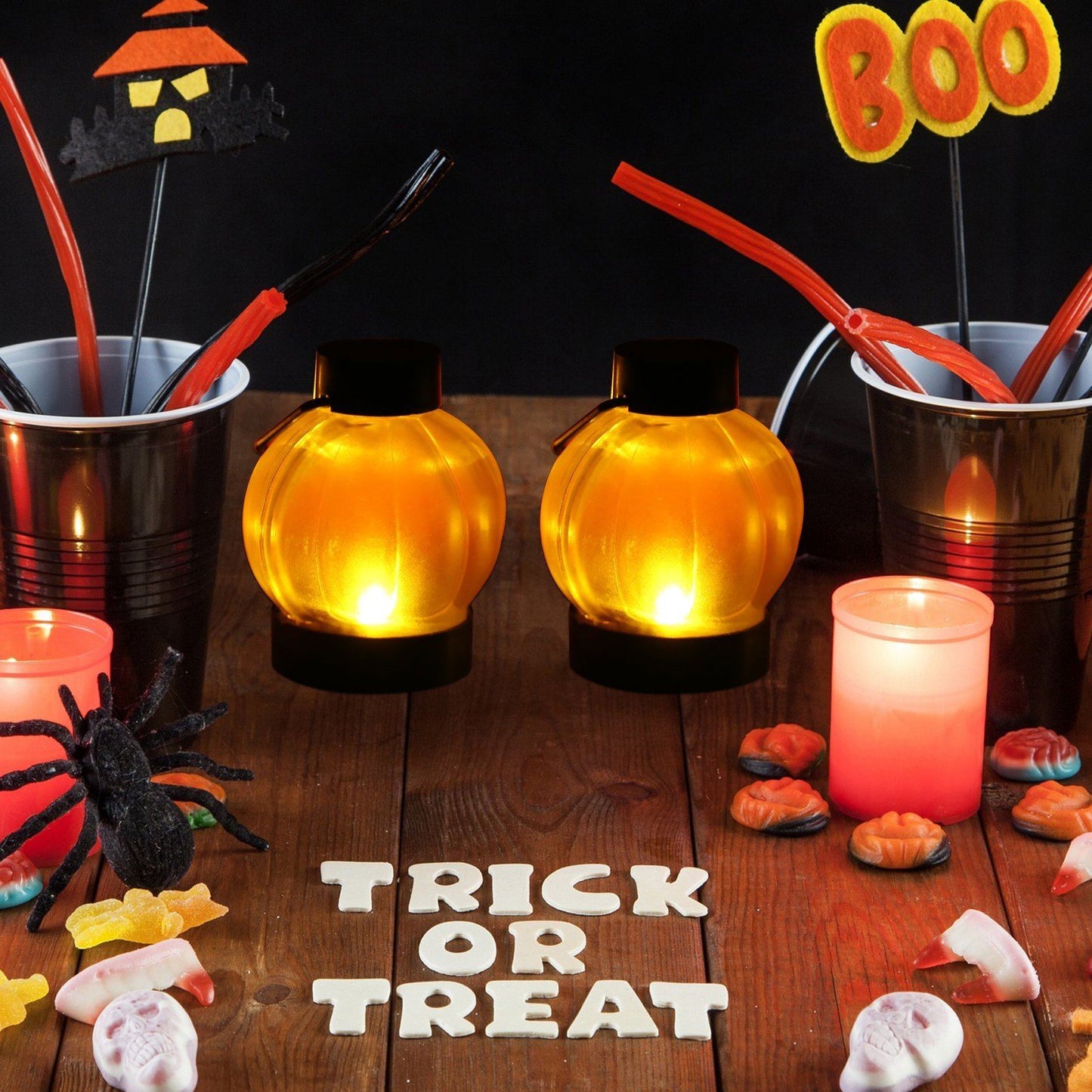 Skorter | 12-Pack: LED Pumpkin Tealights Smoke-Free Candles