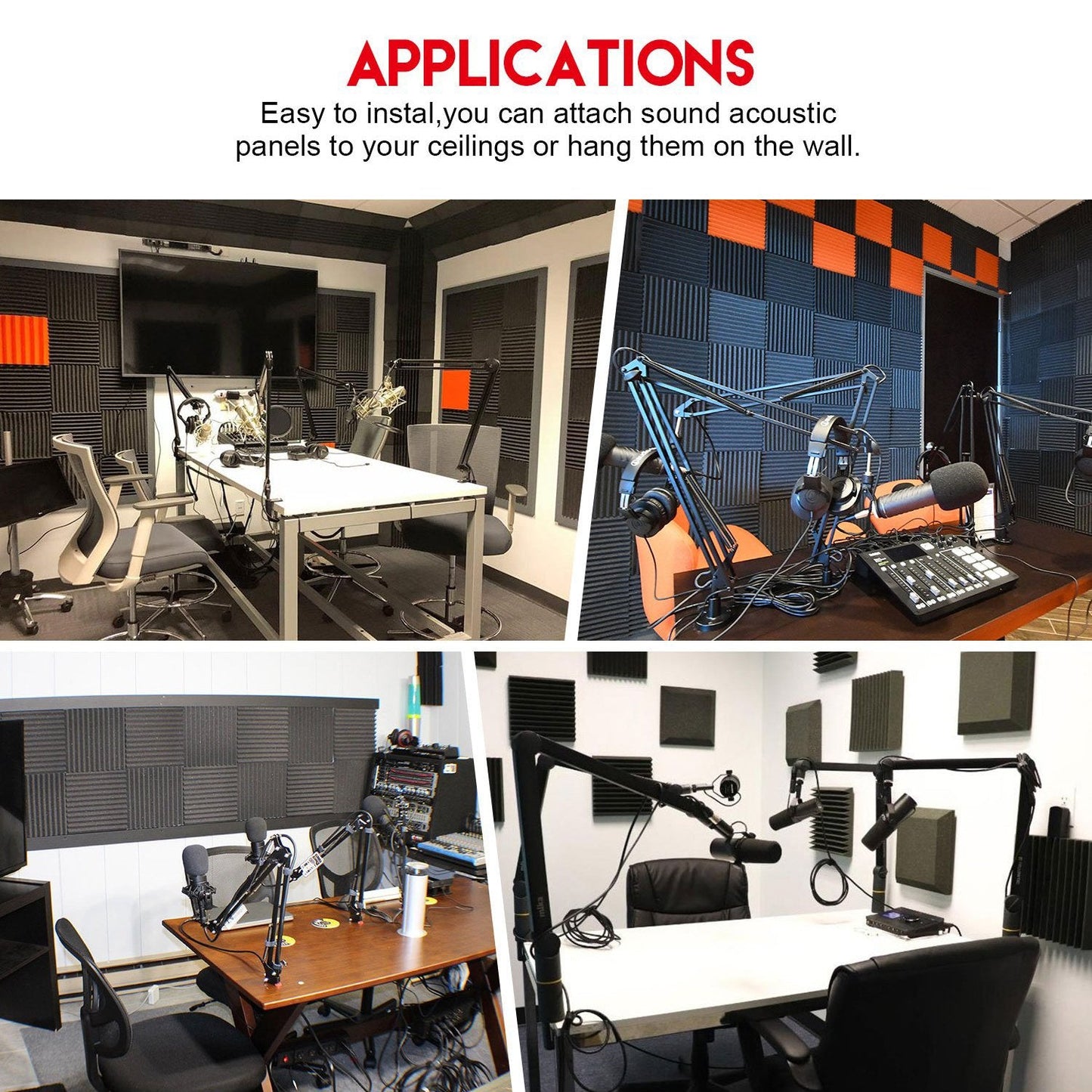 Skorter | 12-Pack: Soundproof padding acoustic foam panels