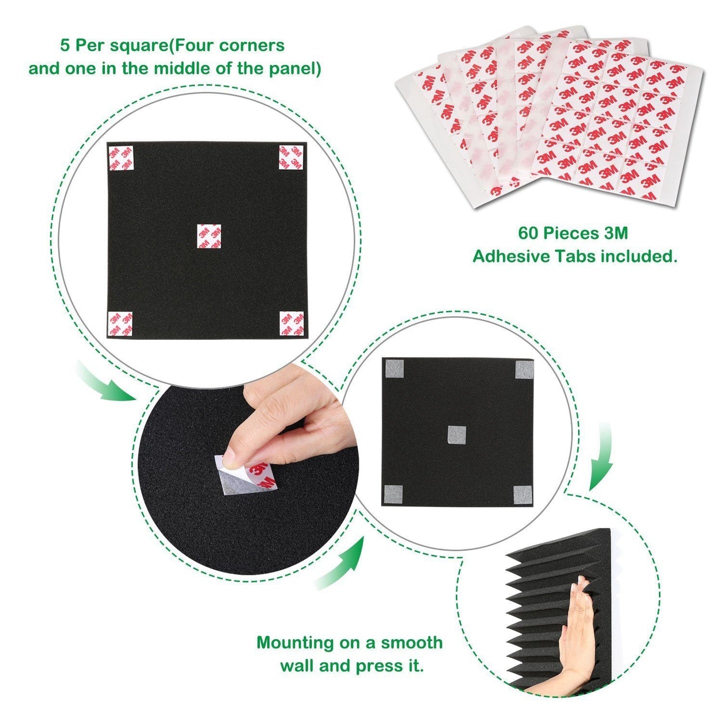 Skorter | 12-Pack: Soundproof padding acoustic foam panels