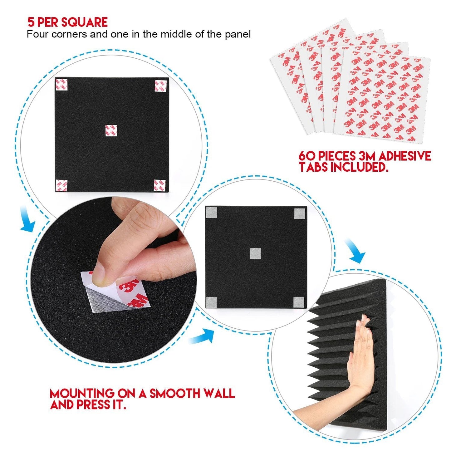 Skorter | 12-Pack: Sound-absorbing Padding Soundproof Foam