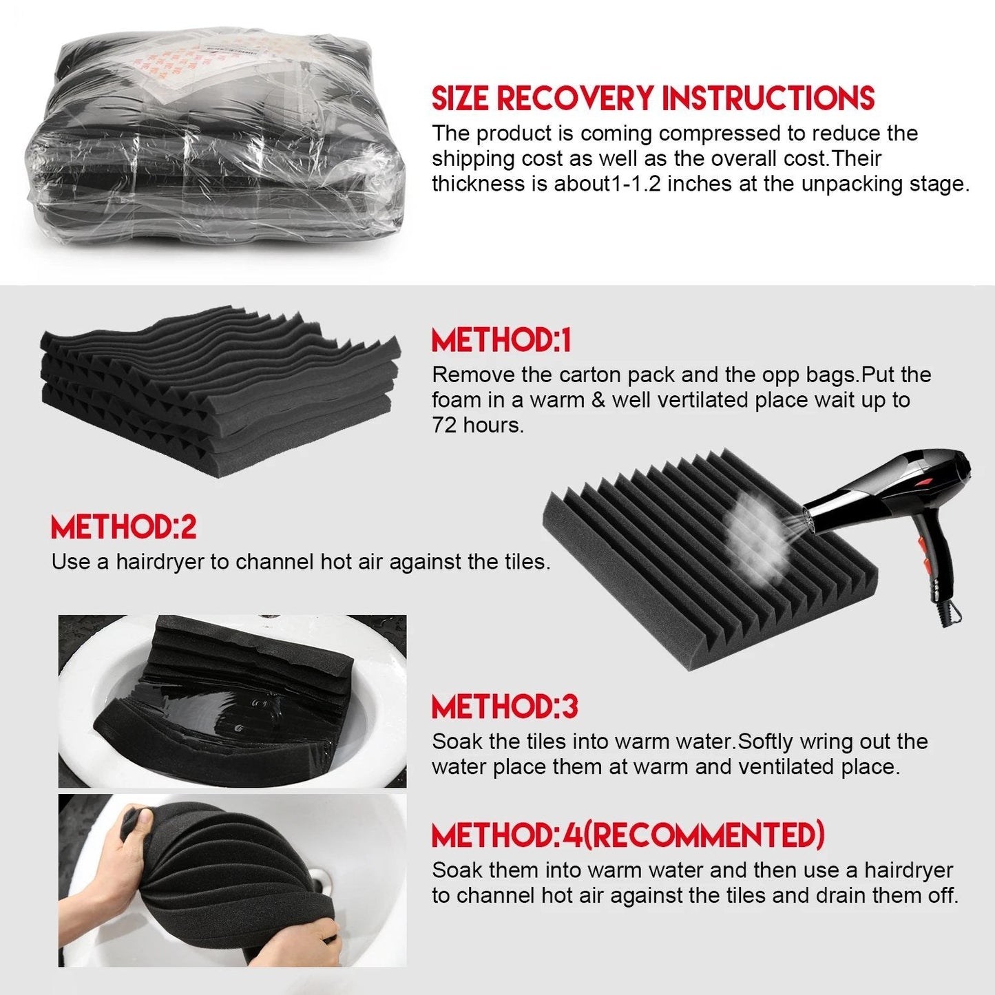 Skorter | 12-Pack: Sound-absorbing Padding Soundproof Foam