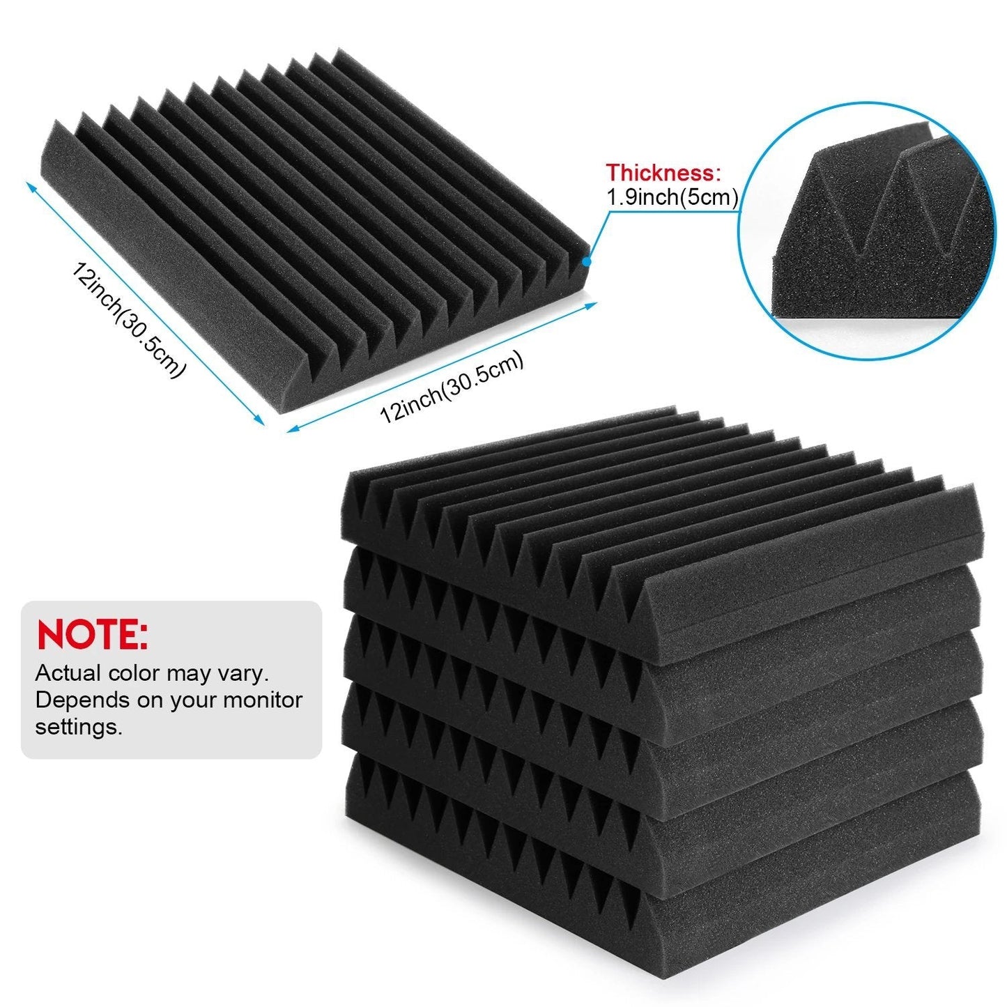 Skorter | 12-Pack: Sound-absorbing Padding Soundproof Foam