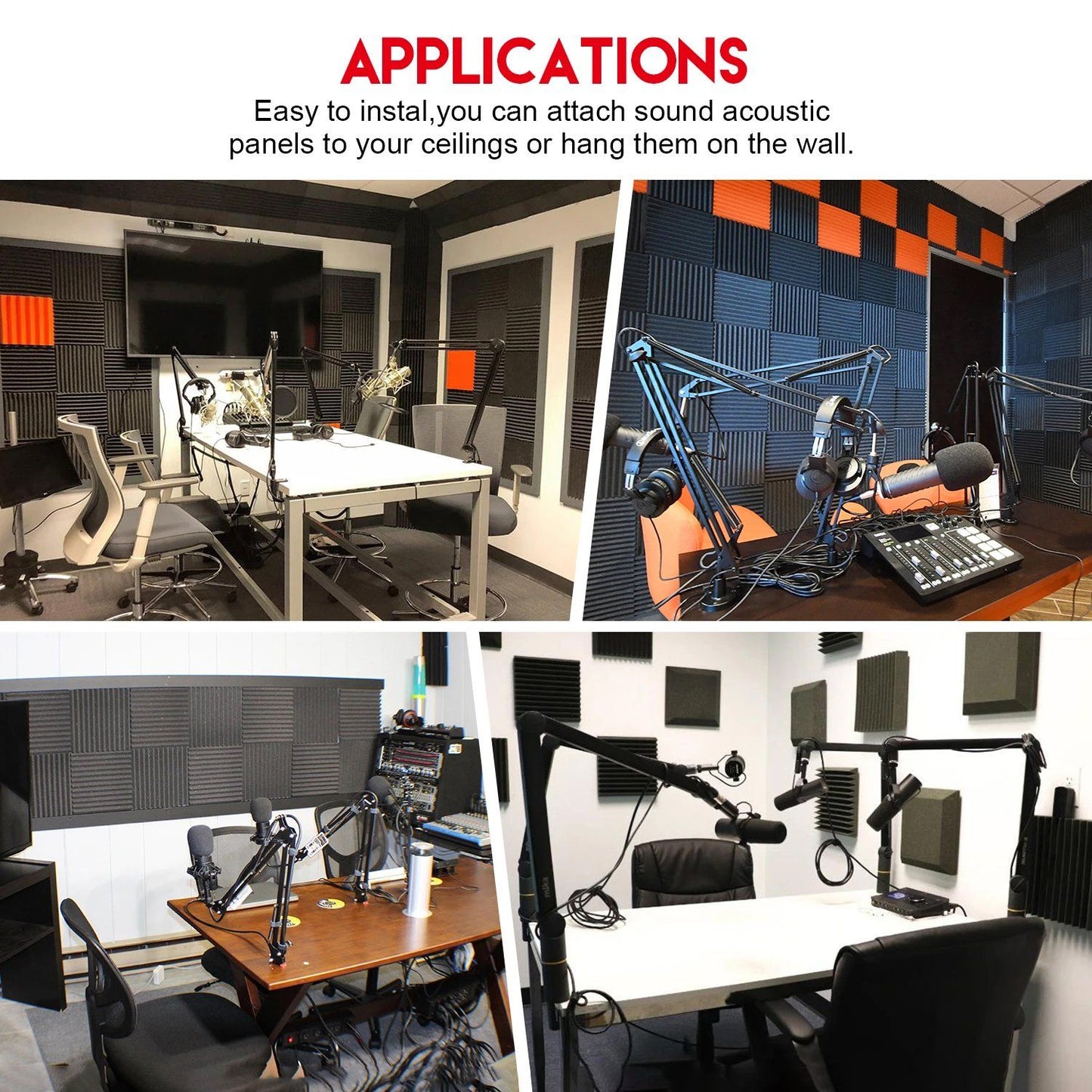 Skorter | 12-Pack: Sound-absorbing Padding Soundproof Foam