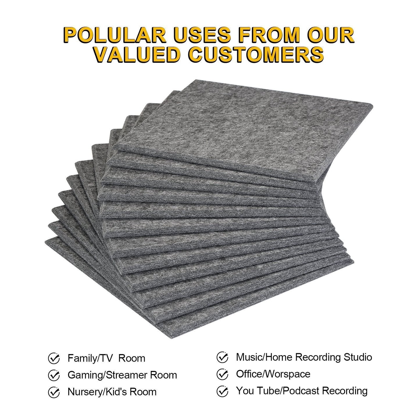 Skorter | 12-Pack: AGPtEK Acoustic Absorption Soundproofing Panels