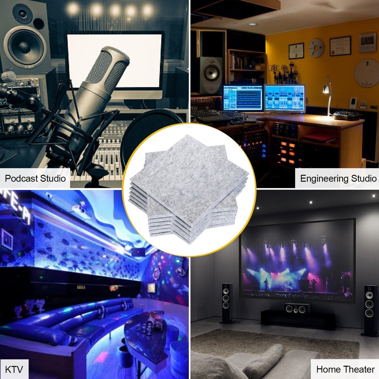 Skorter | 12-Pack: AGPtEK Acoustic Absorption Soundproofing Panels