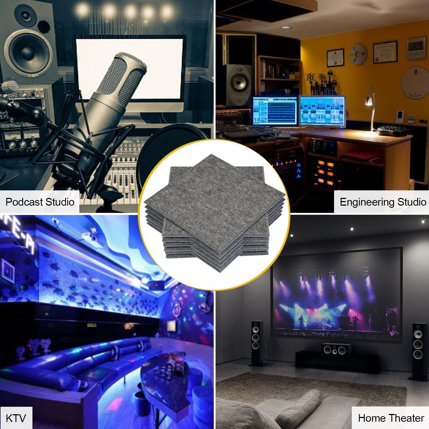 Skorter | 12-Pack: AGPtEK Acoustic Absorption Soundproofing Panels