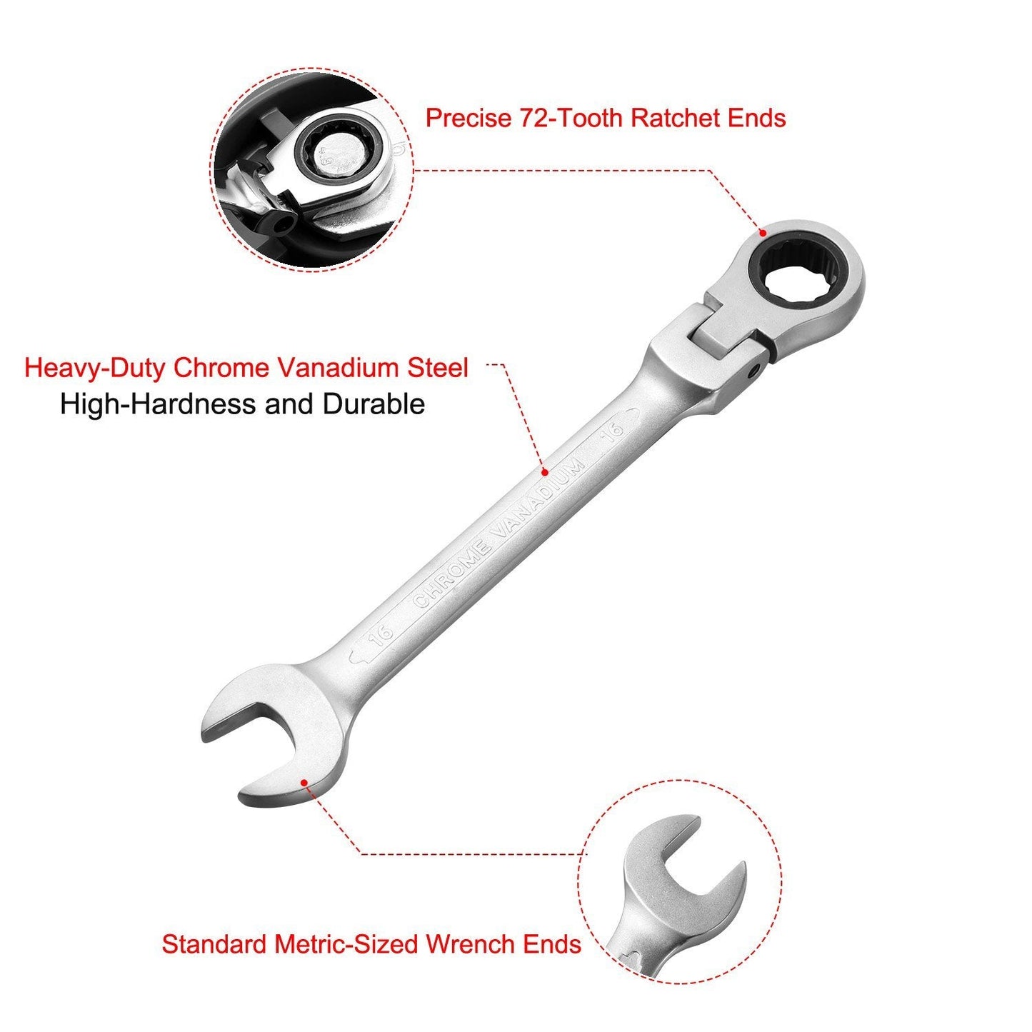 Skorter | 12-piece set: 8-19mm metric combination wrench