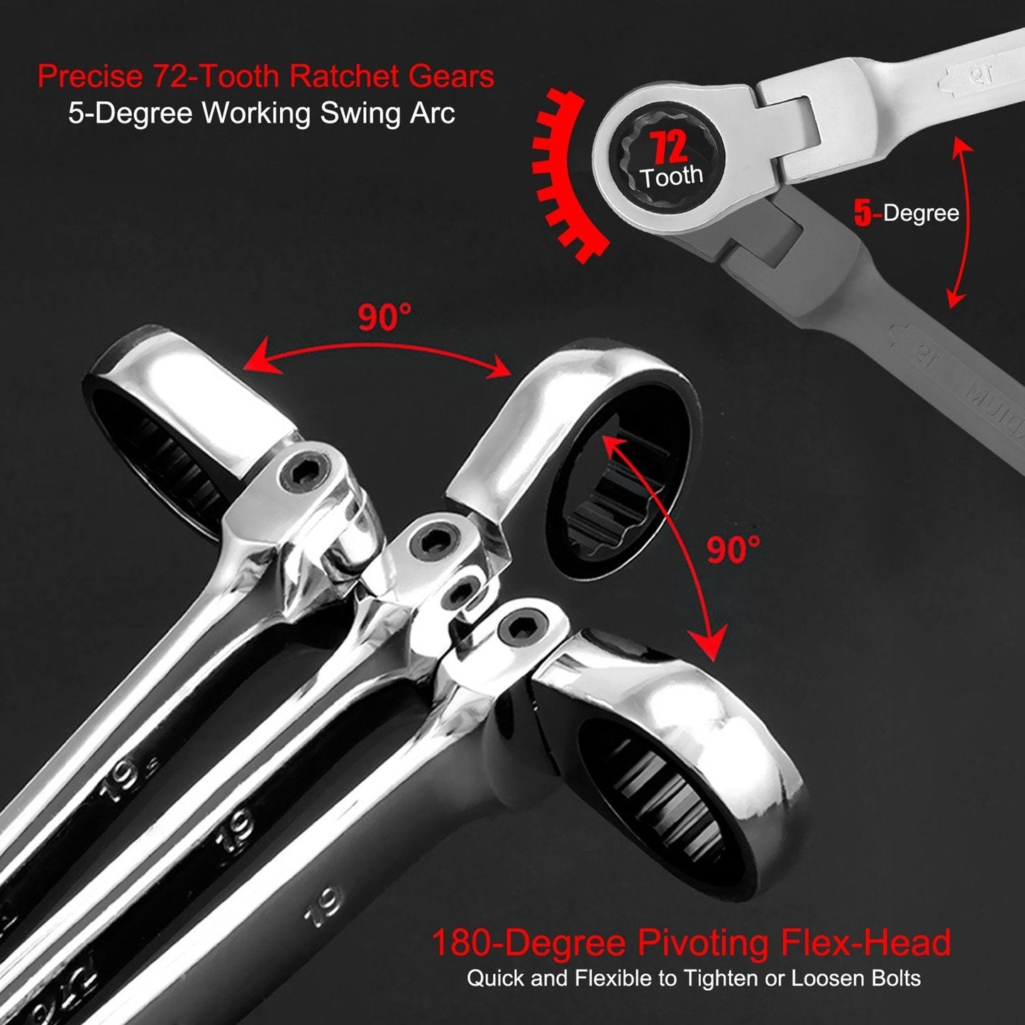 Skorter | 12-piece set: 8-19mm metric combination wrench