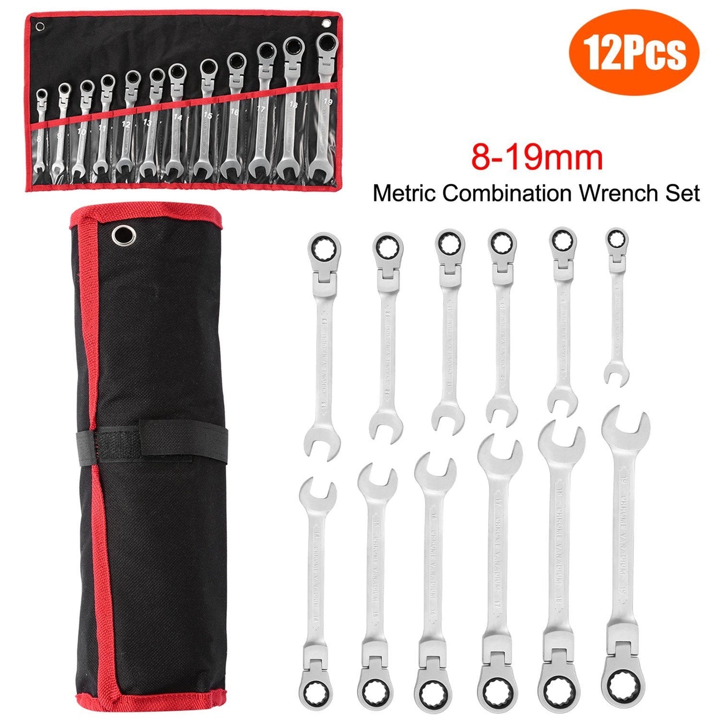 Skorter | 12-piece set: 8-19mm metric combination wrench