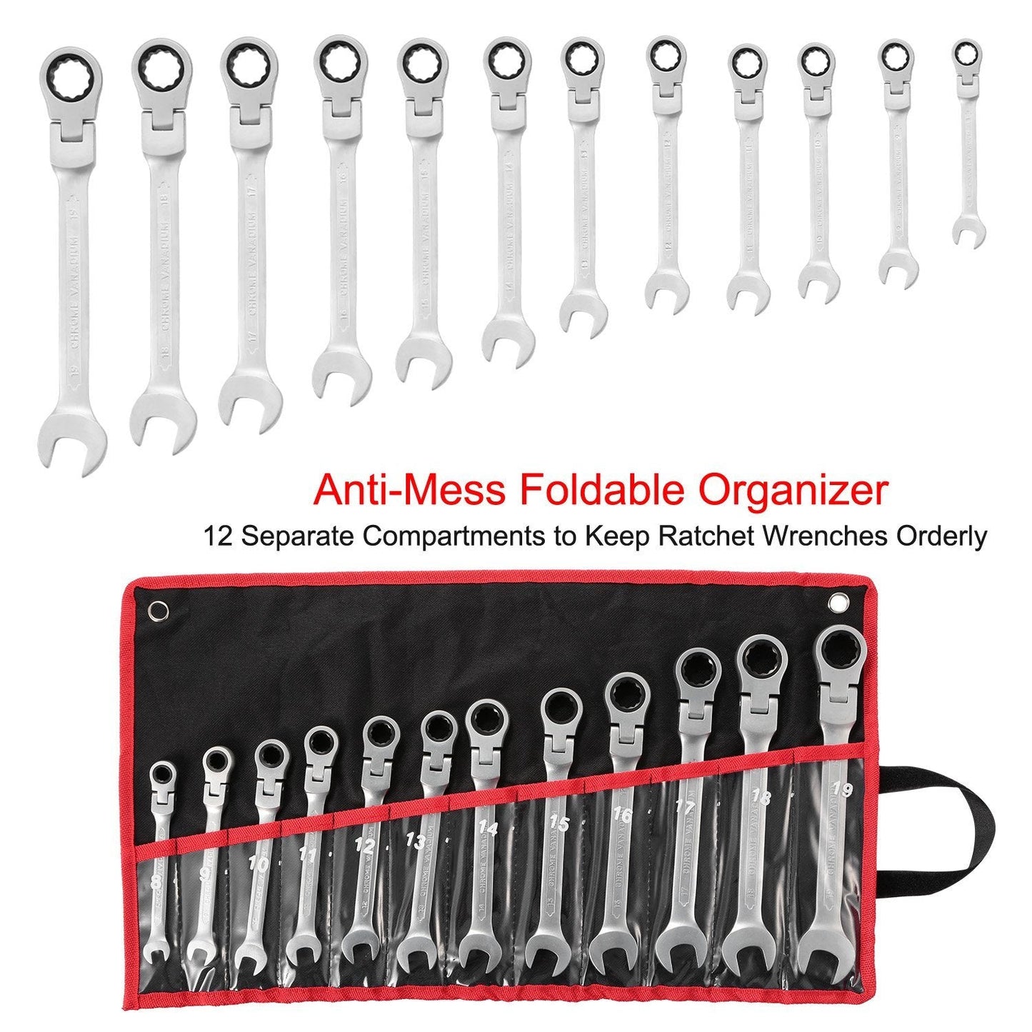 Skorter | 12-piece set: 8-19mm metric combination wrench