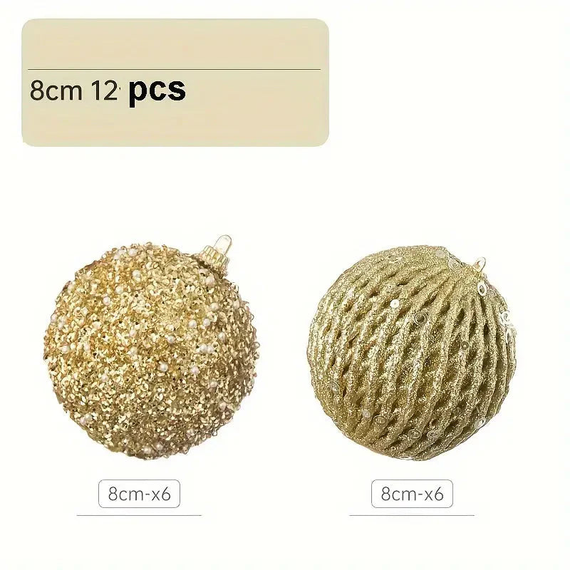 Skorter | 12-piece set: Large sparkling sequin foam ball decoration