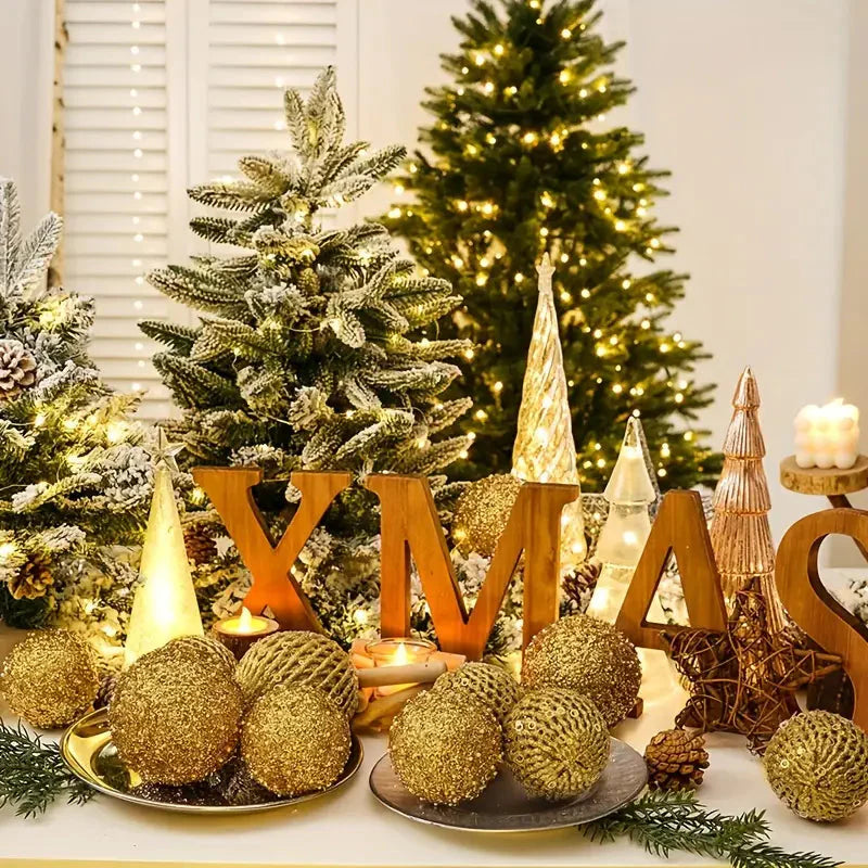 Skorter | 12-piece set: Large sparkling sequin foam ball decoration