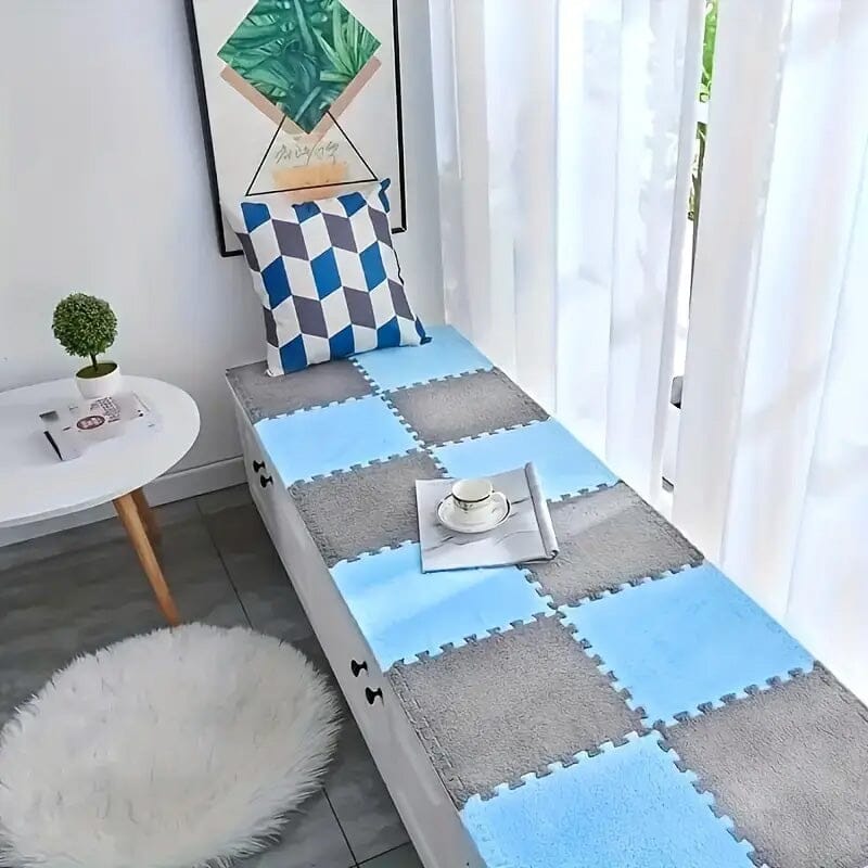 Skorter | 12 pieces: Cushion weave carpet Full Floor mat