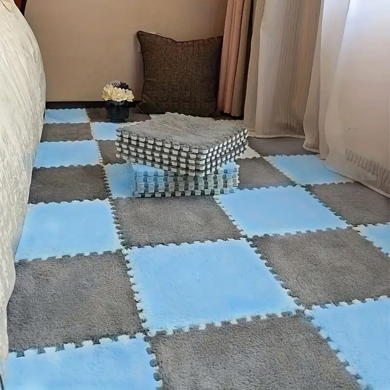 Skorter | 12 pieces: Cushion weave carpet Full Floor mat