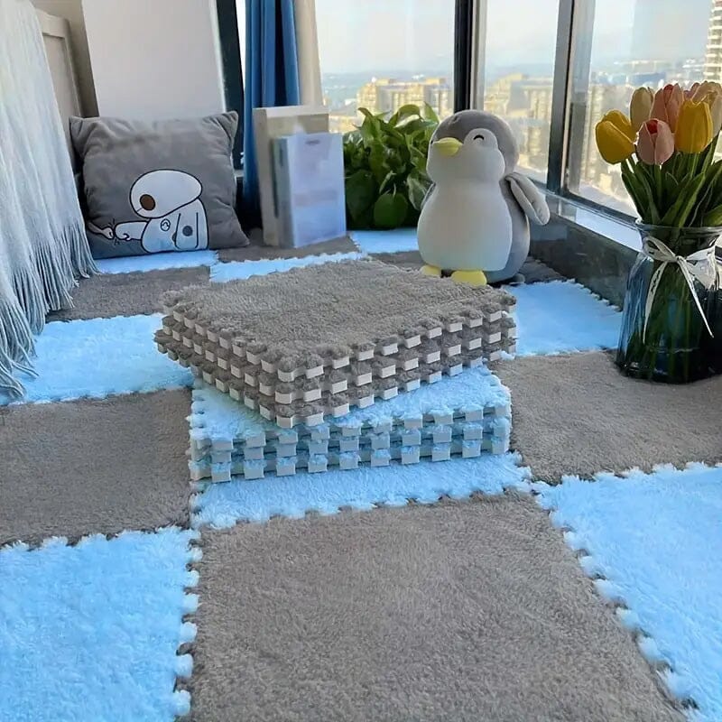 Skorter | 12 pieces: Cushion weave carpet Full Floor mat
