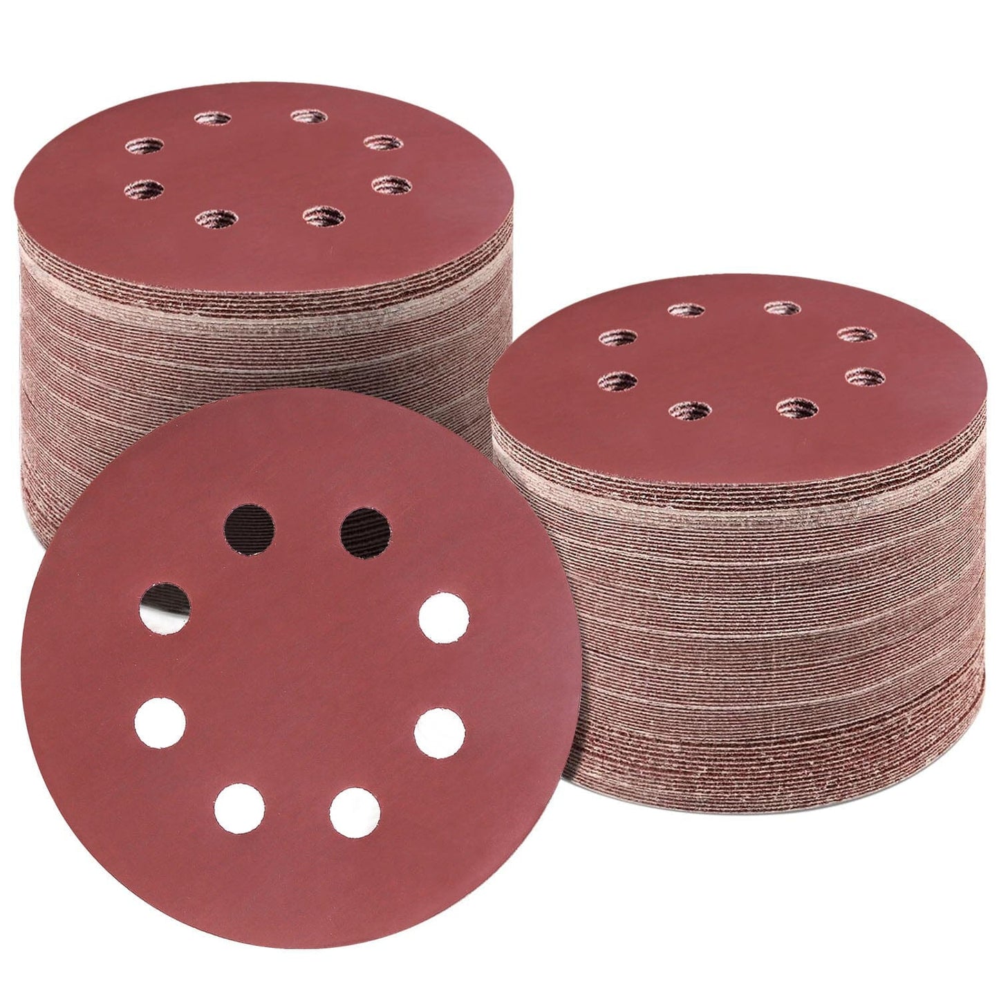 Skorter | 120-pack: 5-inch 8 hole round sandpaper