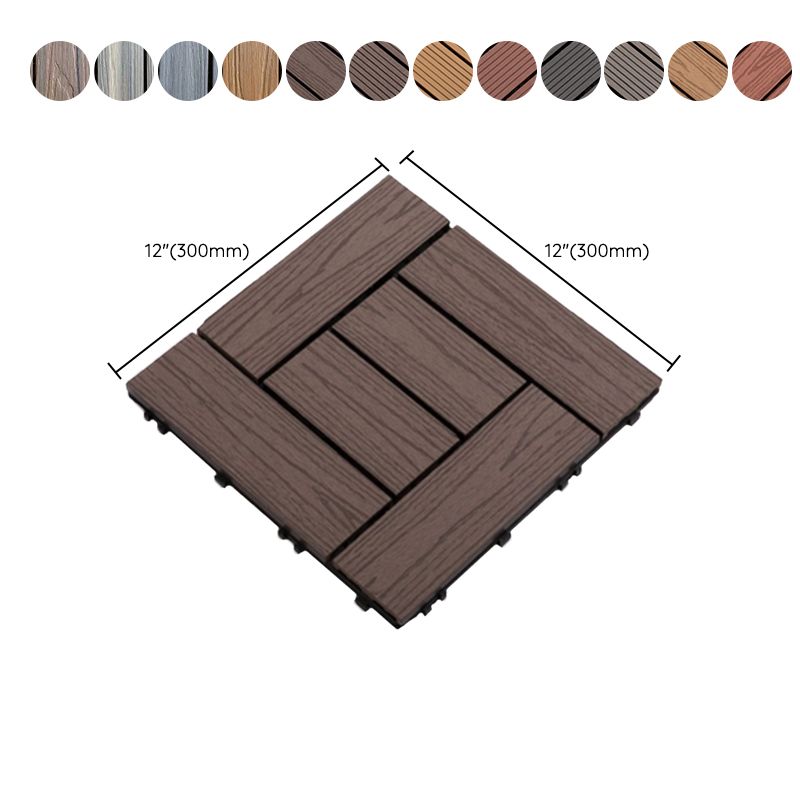 Skorter | Composite Plank Tiles Striped Pattern Square Deck Flooring Outdoor Patio