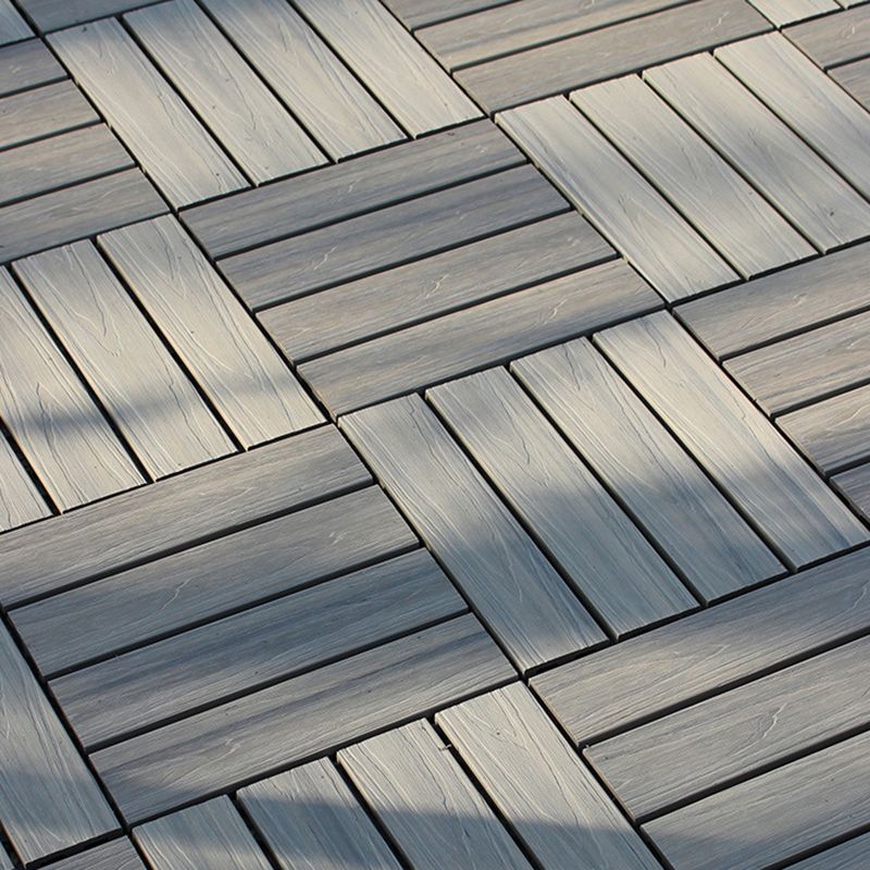Skorter | 12" X 12" 4-Slat Square PVC Floor Tiles Snap-Fit Installation Floor Tiles