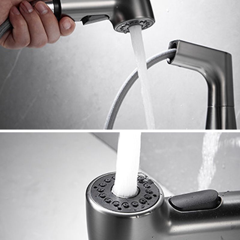 Skorter | 1-Handle Brush Nickel Widespread Faucet Single Hole Bathroom Vessel Faucet with Brass