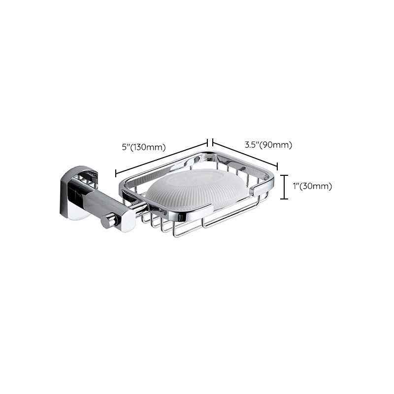 Skorter | Polished Chrome Modern Bathroom Accessory Set Silver Towel Holder/Bath Shelf