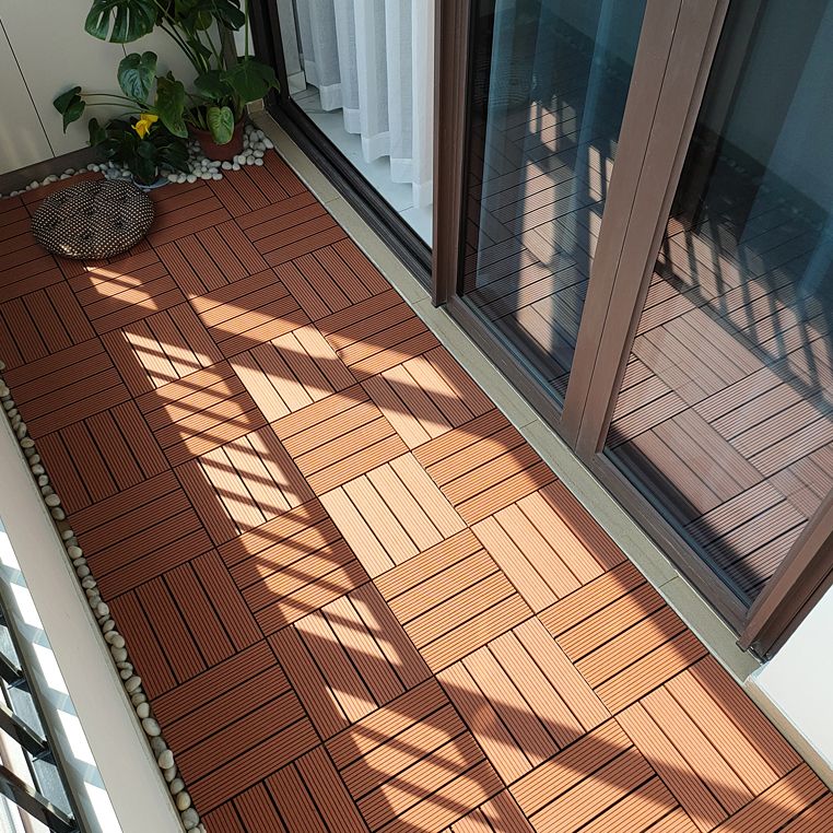 Skorter | 11 Pack 12" X 12" Square Deck/Patio Tiles Snap Fit for Outdoor Patio Tiles