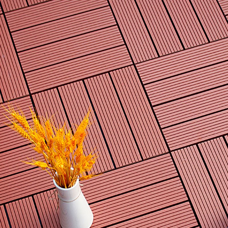 Skorter | 12" X 12" 4-Slat Square Deck/Patio Floor Tiles Snap Installation Floor Plank Tiles