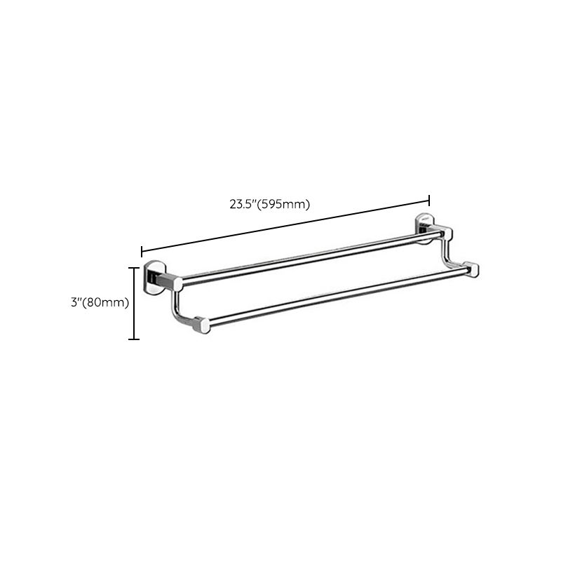 Skorter | Polished Chrome Modern Bathroom Accessory Set Silver Towel Holder/Bath Shelf