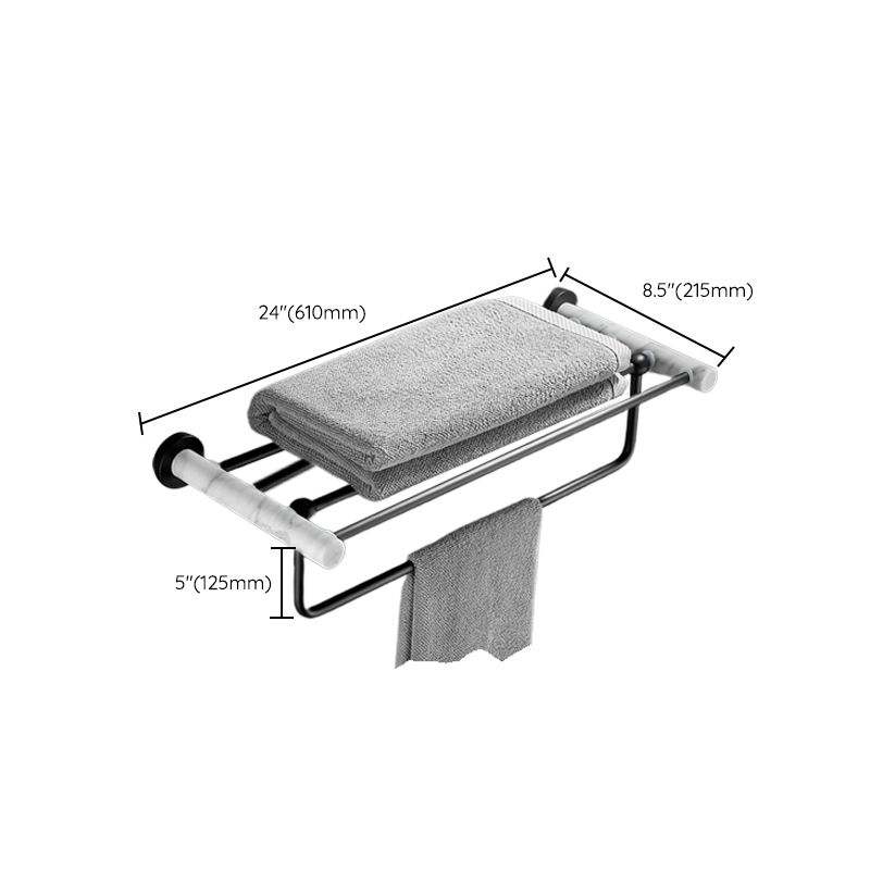 Skorter | Metal and Marble Bathroom Hardware Set as a Single Piece or as a Set in Black