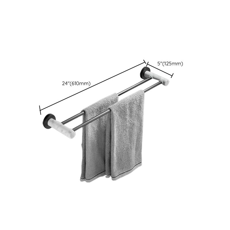 Skorter | Metal and Marble Bathroom Hardware Set as a Single Piece or as a Set in Black