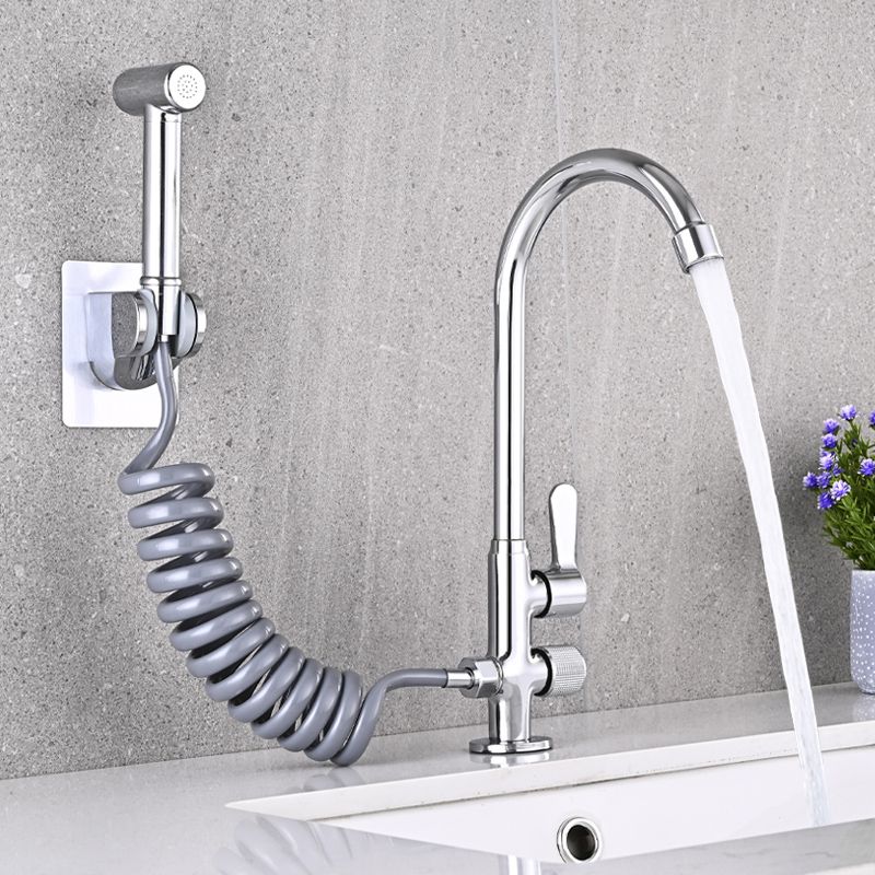 Skorter | Single Cold Water Valve Uniform Color High Arc Deck Mounted Bathtub Faucet