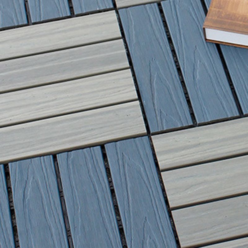Skorter | 12" X 12" 4-Slat Square PVC Floor Tiles With Interlocking Installation Floor Plates Tiles