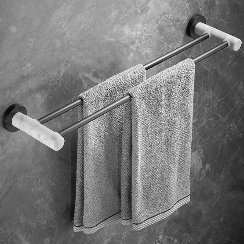 Skorter | Metal and Marble Bathroom Hardware Set as a Single Piece or as a Set in Black