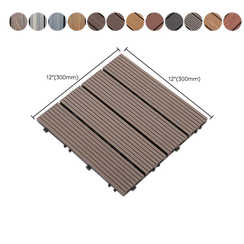 Skorter | Composite Plank Tiles Striped Pattern Square Deck Flooring Outdoor Patio