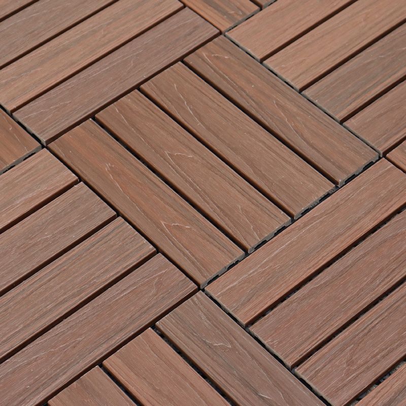 Skorter | 12" X 12" 4-Slat Square PVC Floor Tiles Snap-Fit Installation Floor Tiles