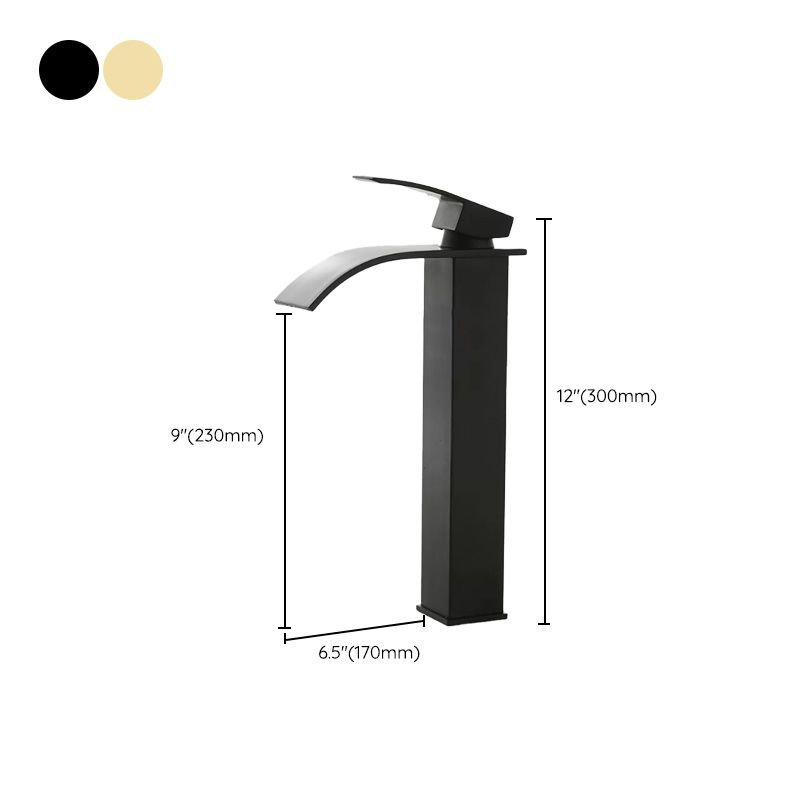 Skorter | Modern Waterfall Spout Sink Faucet with LED Brass Sink Faucet
