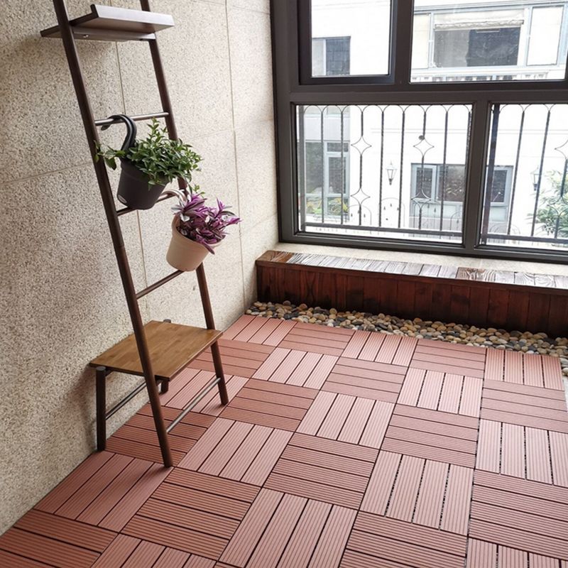 Skorter | Composite Plank Tiles Striped Pattern Square Deck Flooring Outdoor Patio