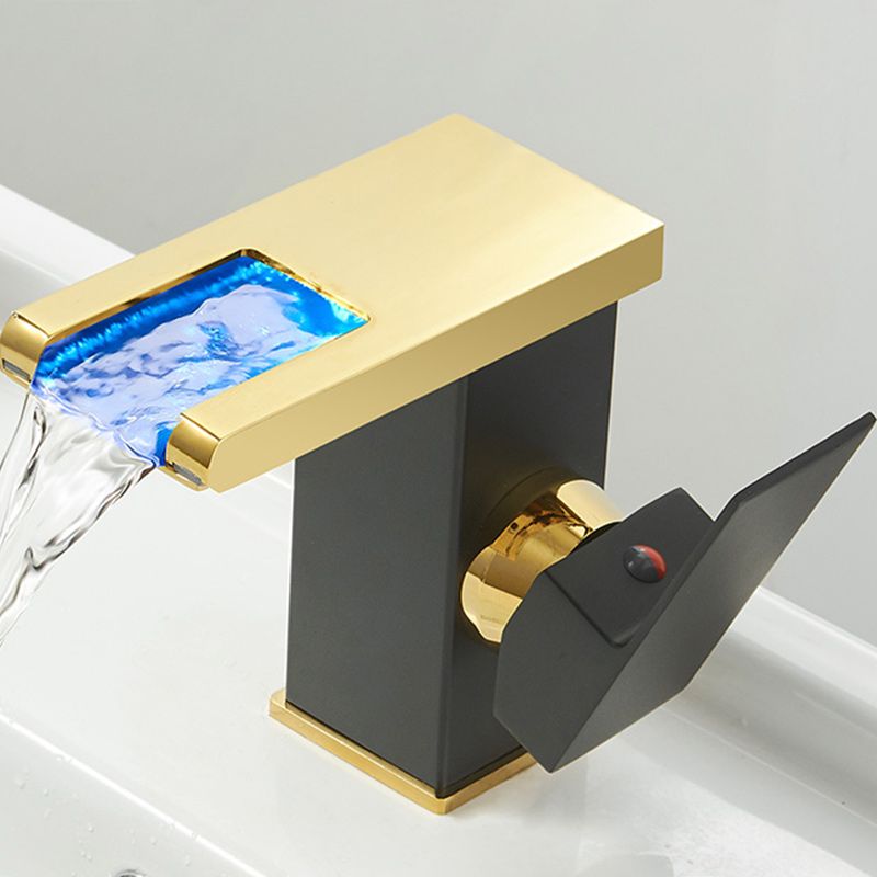 Skorter | Modern Waterfall Spout Sink Faucet with LED Brass Sink Faucet