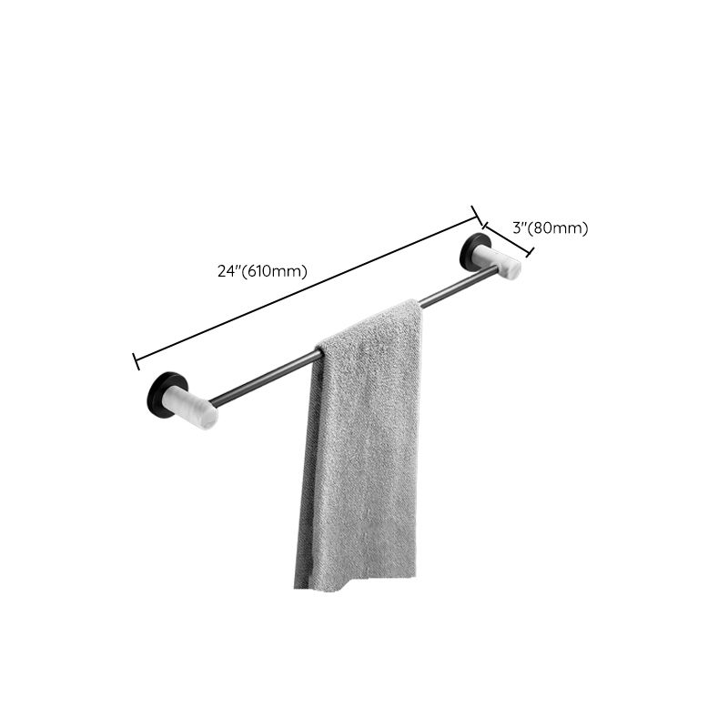 Skorter | Metal and Marble Bathroom Hardware Set as a Single Piece or as a Set in Black